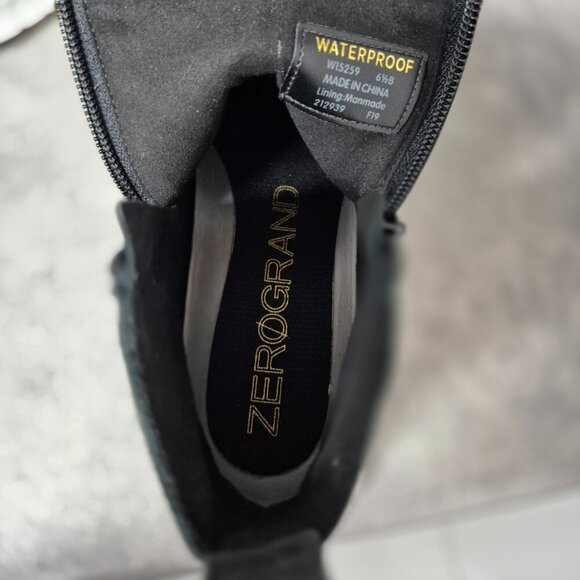 6.5 Cole Haan ZeroGrand Black Nubuck Waterproof Ankle Boots - Picture 12 of 13